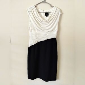 Adriana Papell Black and White Cocktail Dress | Size 8